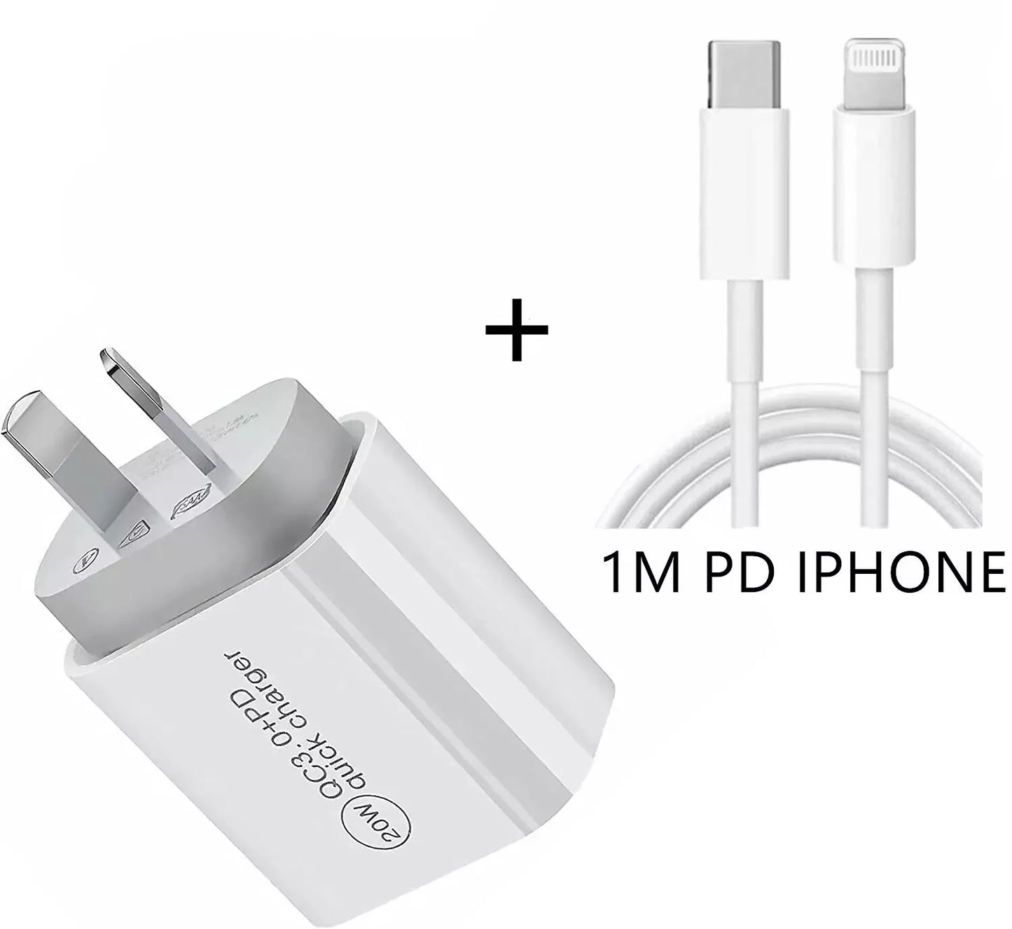 150x 20w DUAL USB Wall Charger Fast PD Power Adapter + 150x 1M iPhone cable