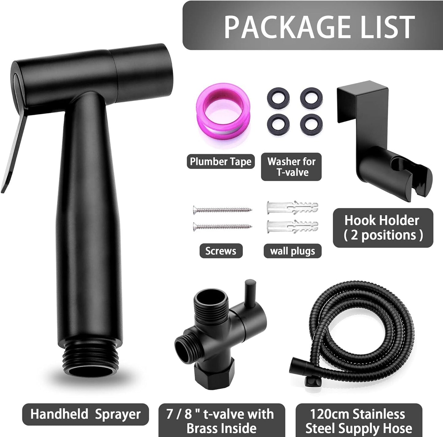 AU Spary Stainless Steel Handheld Douche Bidet Toilet Spray Shower Diverter Kit 355471618367