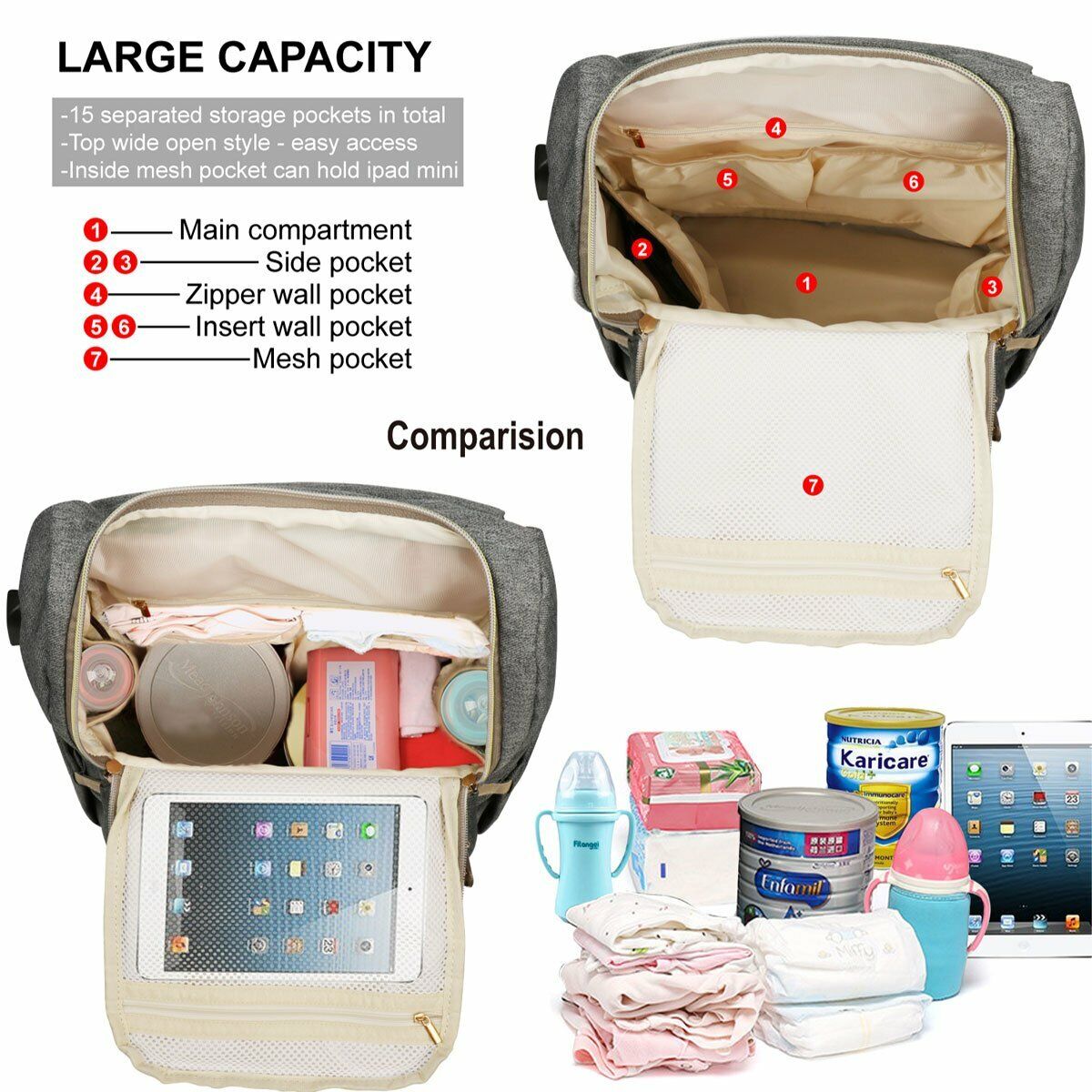 2024 NEW Luxury Baby Diaper Bag Nappy Backpack Waterproof Mummy Changing Bag