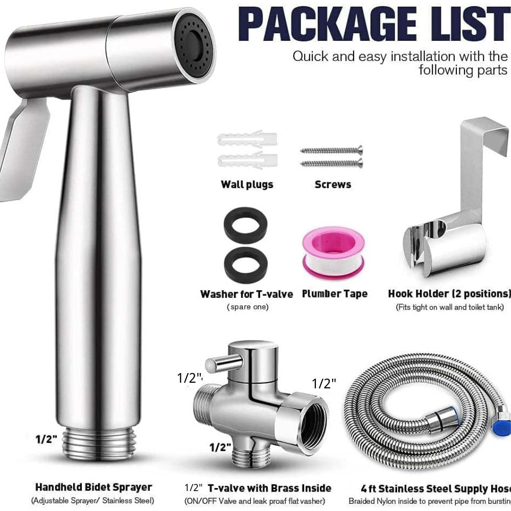 Stainless Steel Handheld Douche Bidet Toilet Spray Shower Shattaf Diverter Kit 355061752394