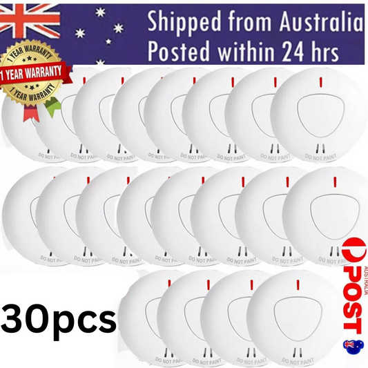 PHOTOELECTRIC Smoke Alarm Detector INTERCONNECTED Qld AS3786 30PCS