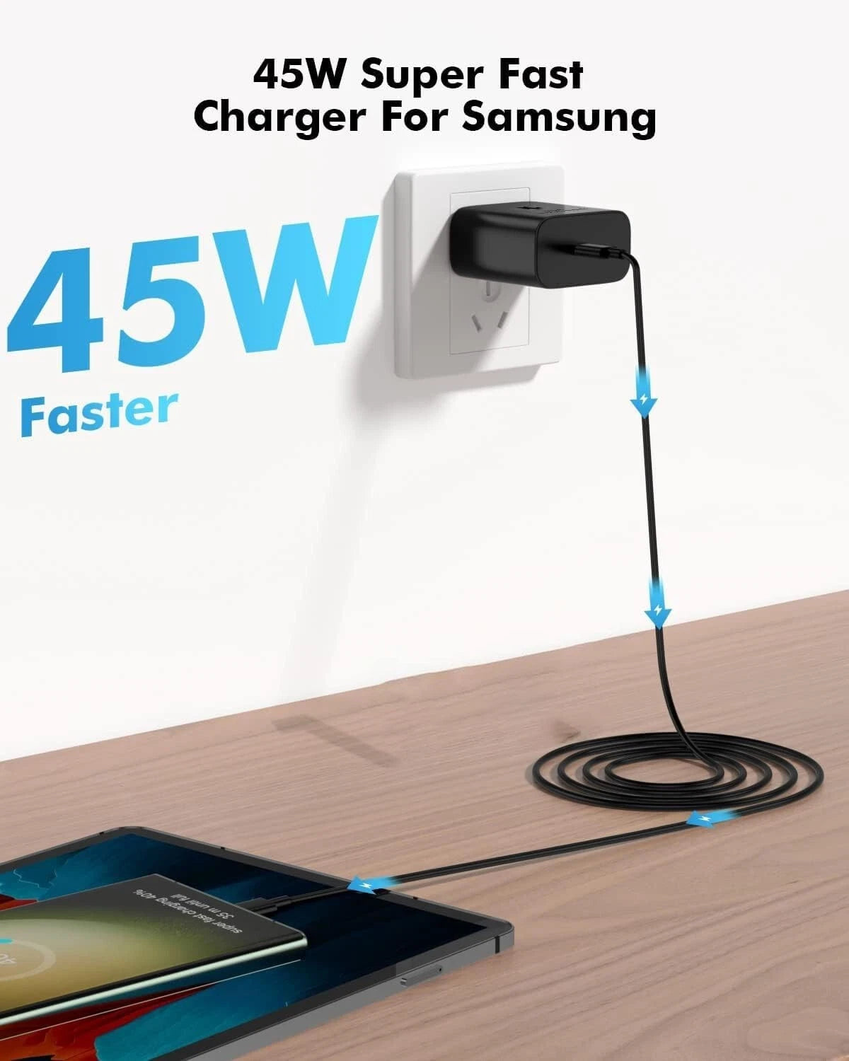 45W Super Fast Wall Charger w/Type-C Cable For Samsung Galaxy S21 22 S23 Ultra