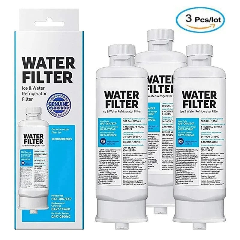 3 Pack Waterfilters Compatible with Samsung DA97-17376B HAF-QIN/EXP DA97-08006C Refrigerator Water Filter