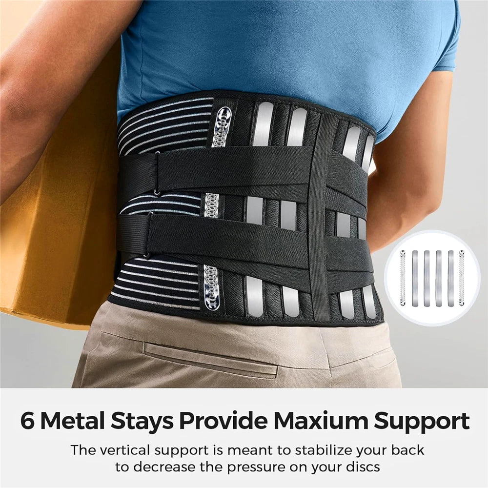 Lumbar Support Belt – Lower Back Brace for Pain Relief, Posture Correction & Wai