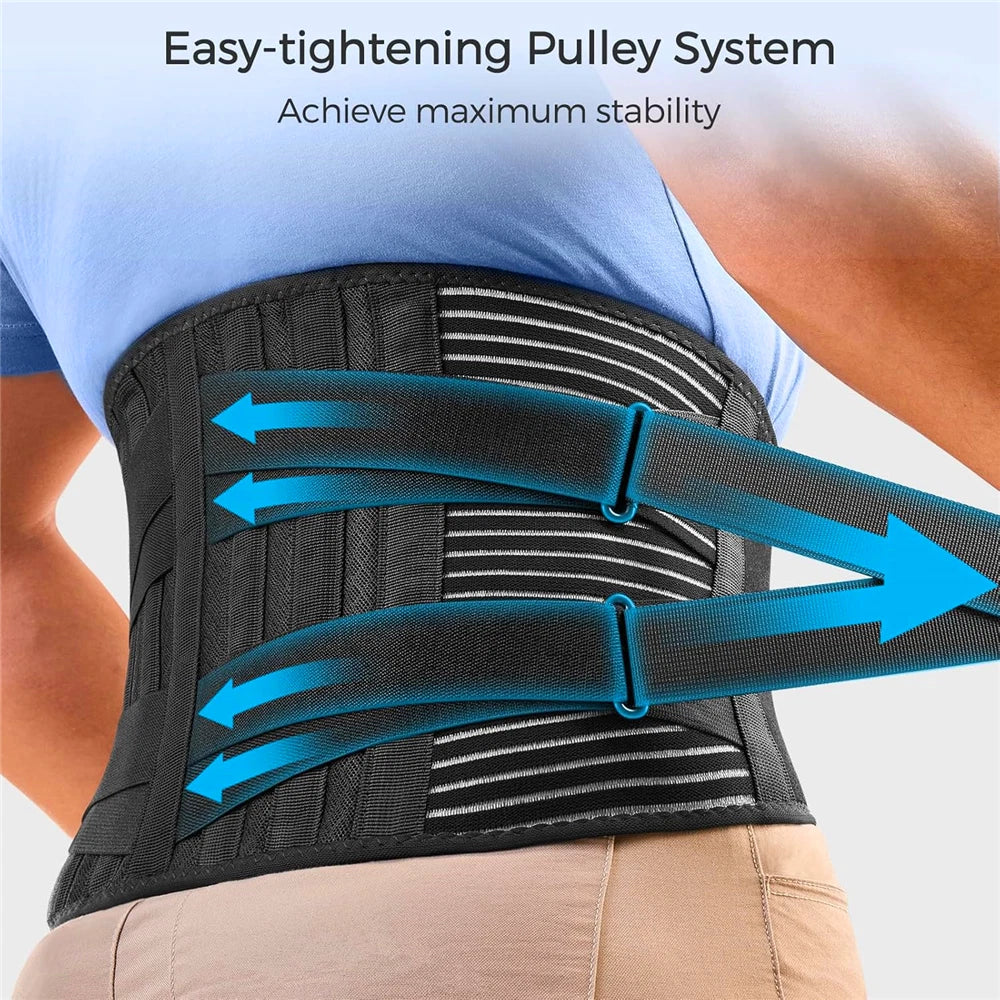 Lumbar Support Belt – Lower Back Brace for Pain Relief, Posture Correction & Wai