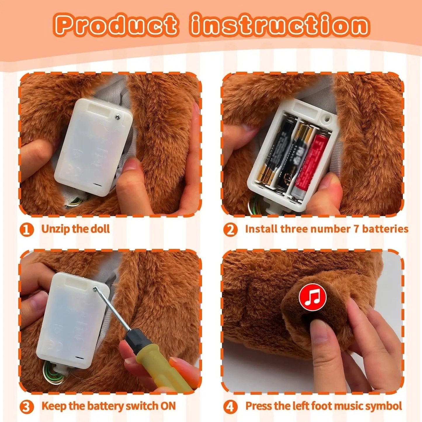 Capybara Breathing Musical Soothing Doll Sleep Toy Anxiety Relief Plush Toy Gift