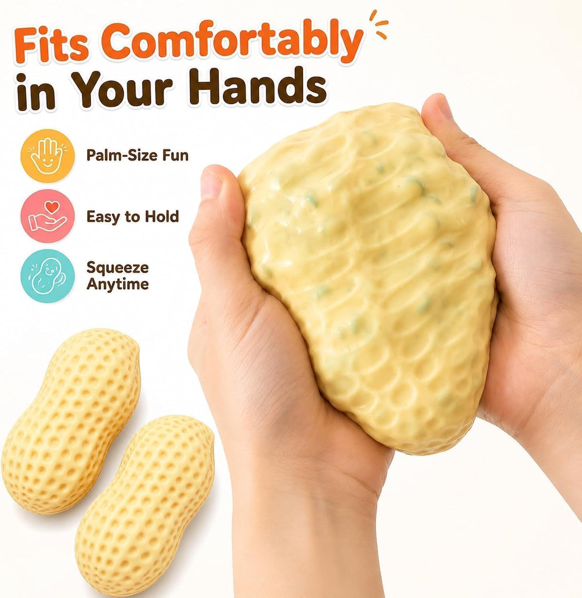 Crunchy Peanut Squishy Toys, Crunchy Squishy Fidget Toys for Relief