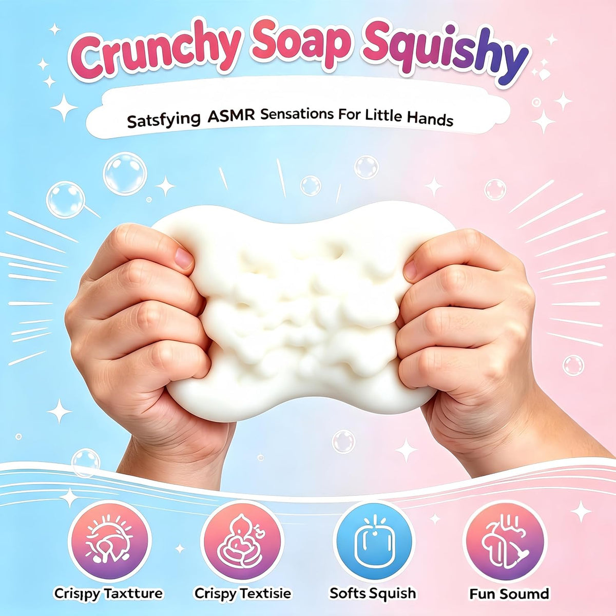 Crunchy Soap Squishy, Asmr Crunchy Squishy, Slow Rising Soap Squishy Toys