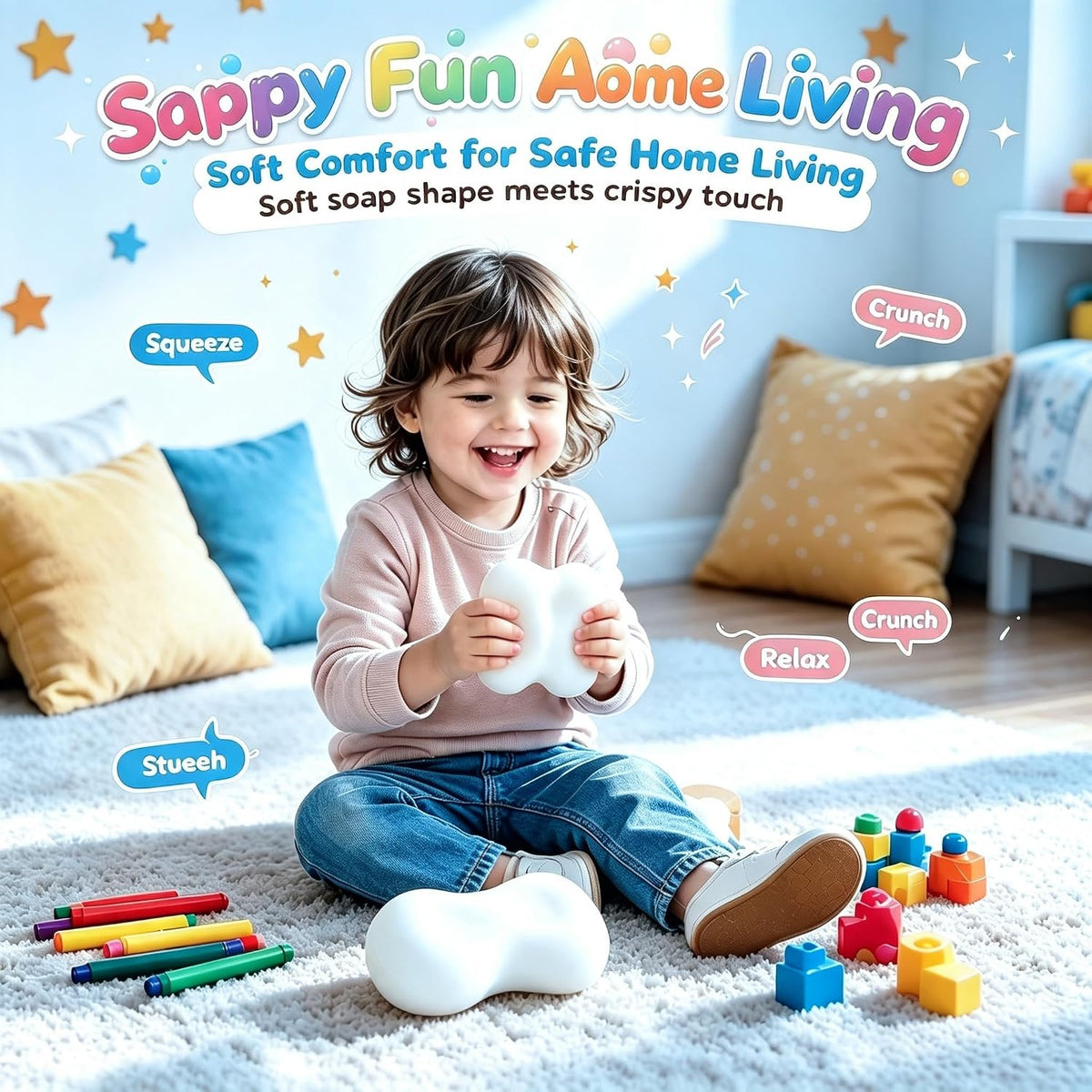 Crunchy Soap Squishy, Asmr Crunchy Squishy, Slow Rising Soap Squishy Toys