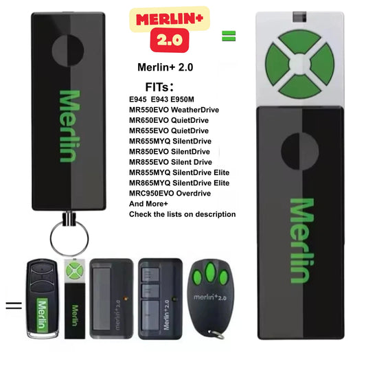 Merlin+ 2.0 E950M Garage Gate Replacement Remote control Compatible E960M E945M