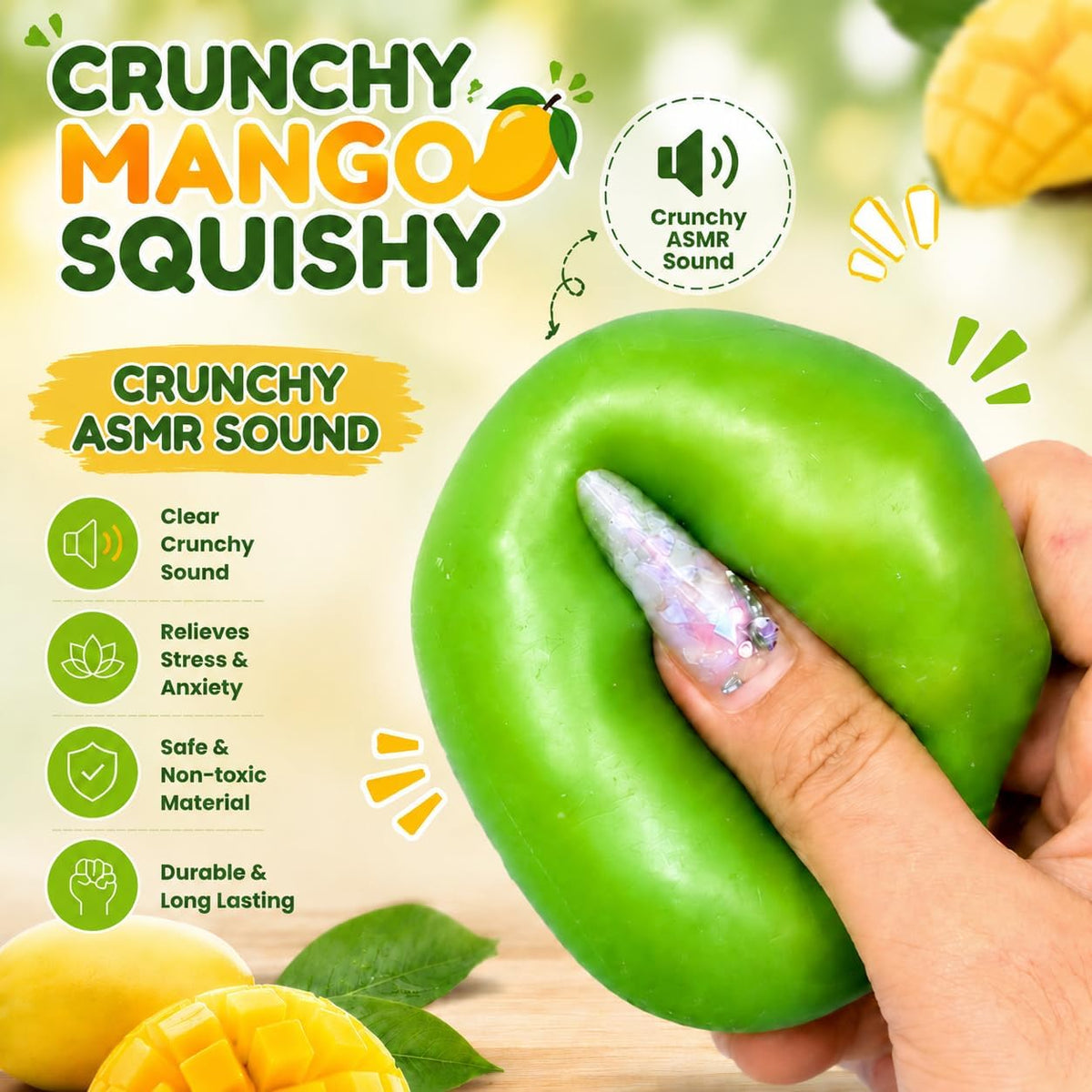 Crunchy Mango Squishy - Heat Activated Color Changing Mango Squishy
