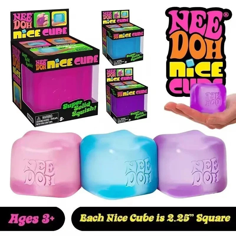 NeeDoh Nice Cube - Sensory Squishy Fidget Toy, Stress Relief, Soft & Firm Feel