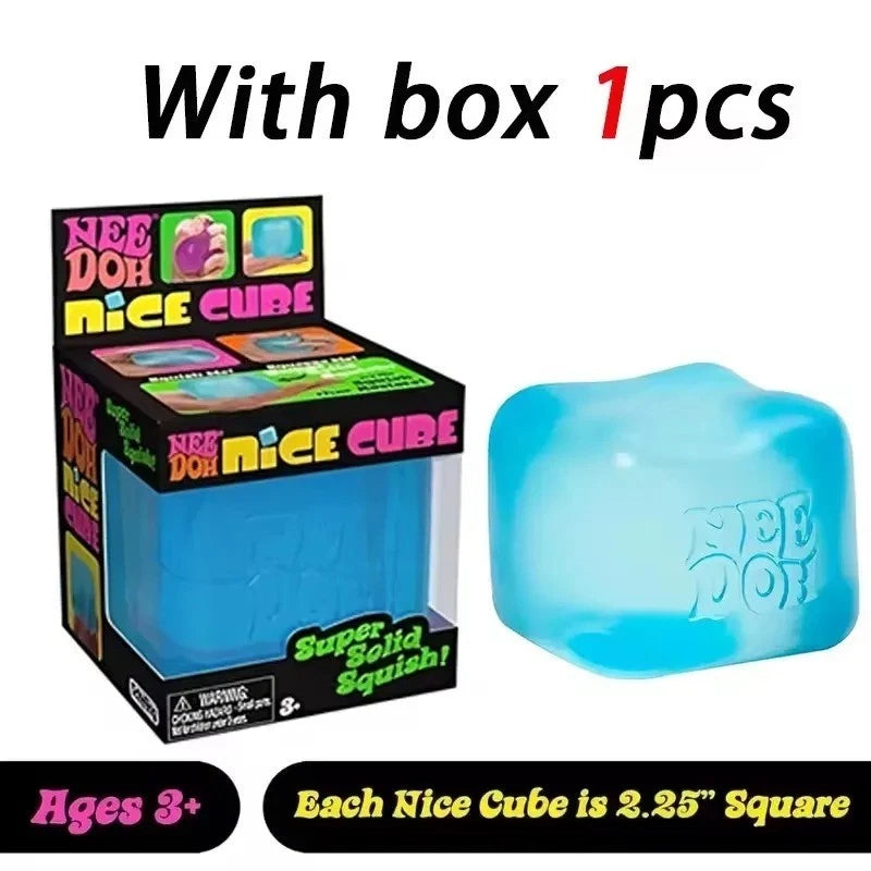 NeeDoh Nice Cube - Sensory Squishy Fidget Toy, Stress Relief, Soft & Firm Feel