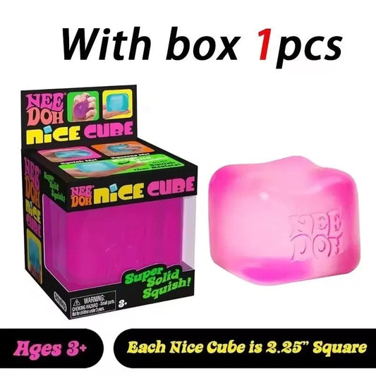 NeeDoh Nice Cube - Sensory Squishy Fidget Toy, Stress Relief, Soft & Firm Feel
