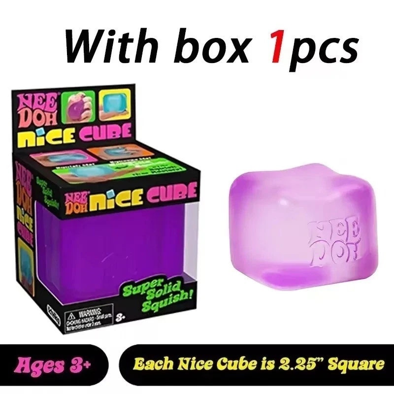 NeeDoh Nice Cube - Sensory Squishy Fidget Toy, Stress Relief, Soft & Firm Feel
