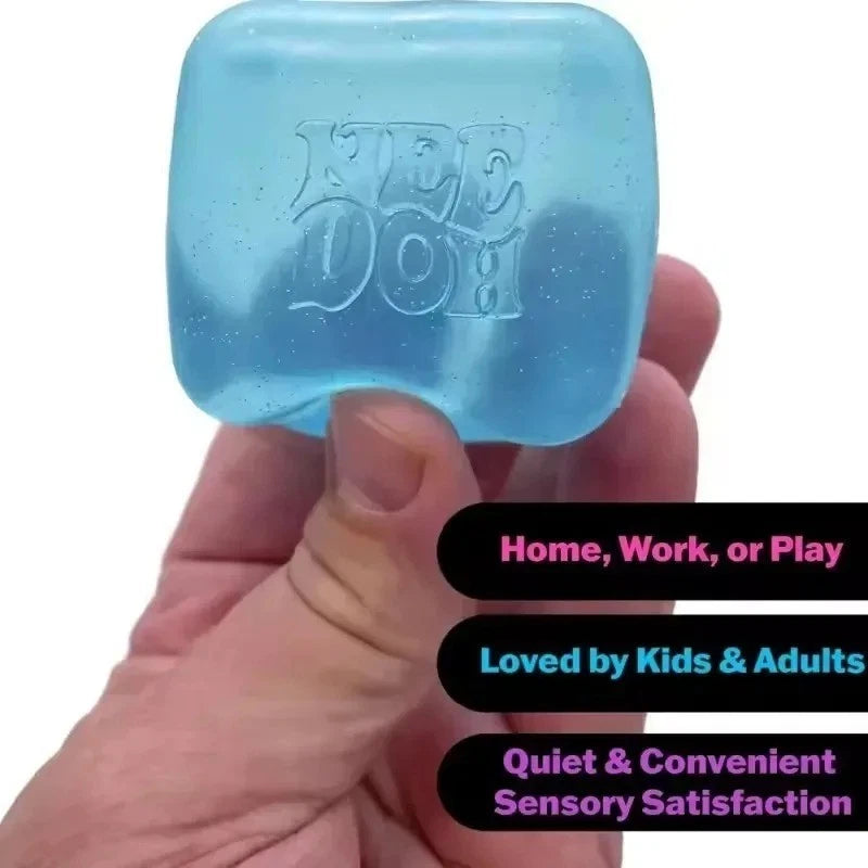 NeeDoh Nice Cube - Sensory Squishy Fidget Toy, Stress Relief, Soft & Firm Feel