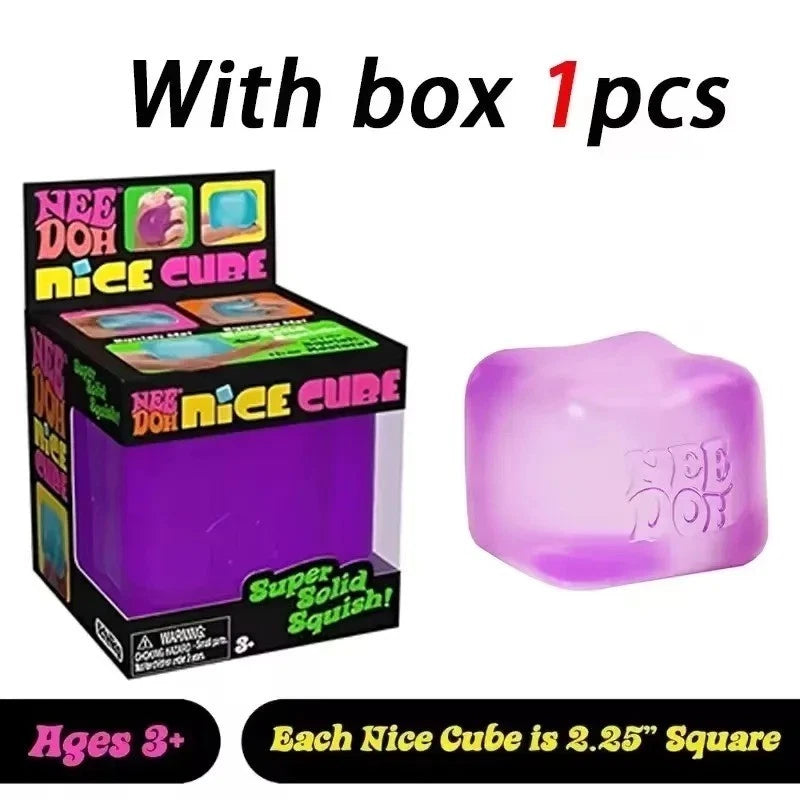 NeeDoh Nice Cube - Sensory Squishy Fidget Toy, Stress Relief, Soft & Firm Feel