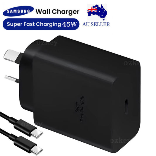 Genuine Samsung 45W Super FAST Wall Charger PD Adapter & Type C USB-C Cable S23