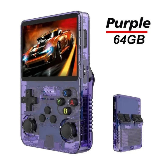 R36S Retro Handheld Console Purple Linux System 3.5in IPS Screen Portable AU