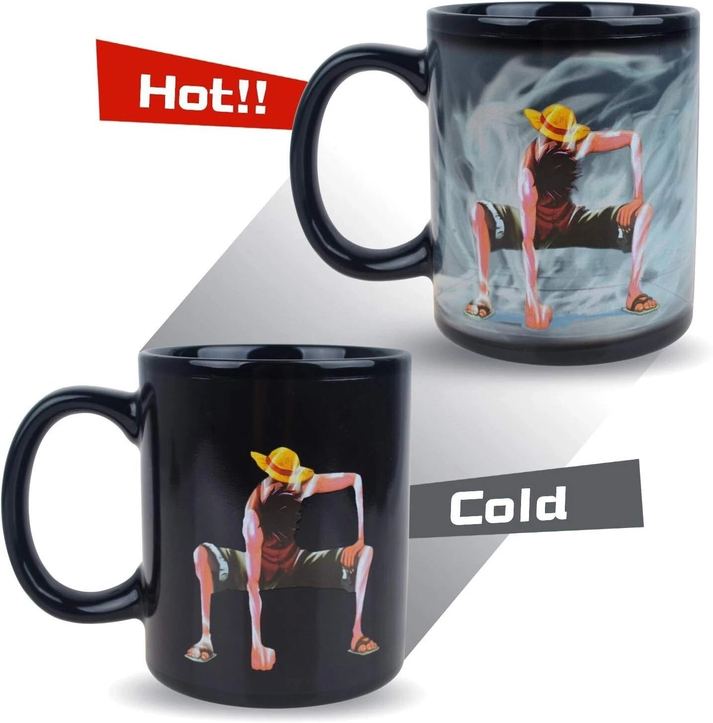 One Piece Magic Colour Change Heat Mug - Luffy Heat Changing Mug Coffee Cup AU