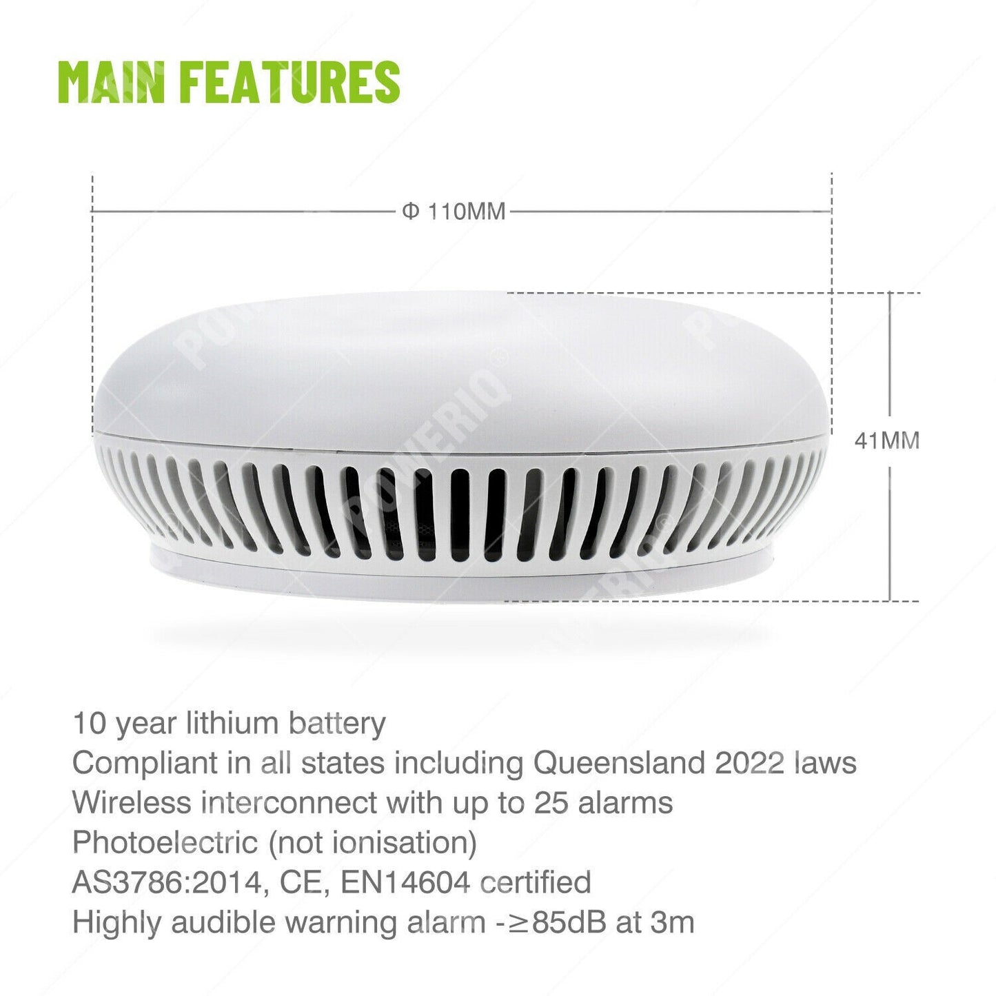 5x Wireless Interconnected Photoelectric Smoke Alarm 10 year battery + Remote AU 354230614646