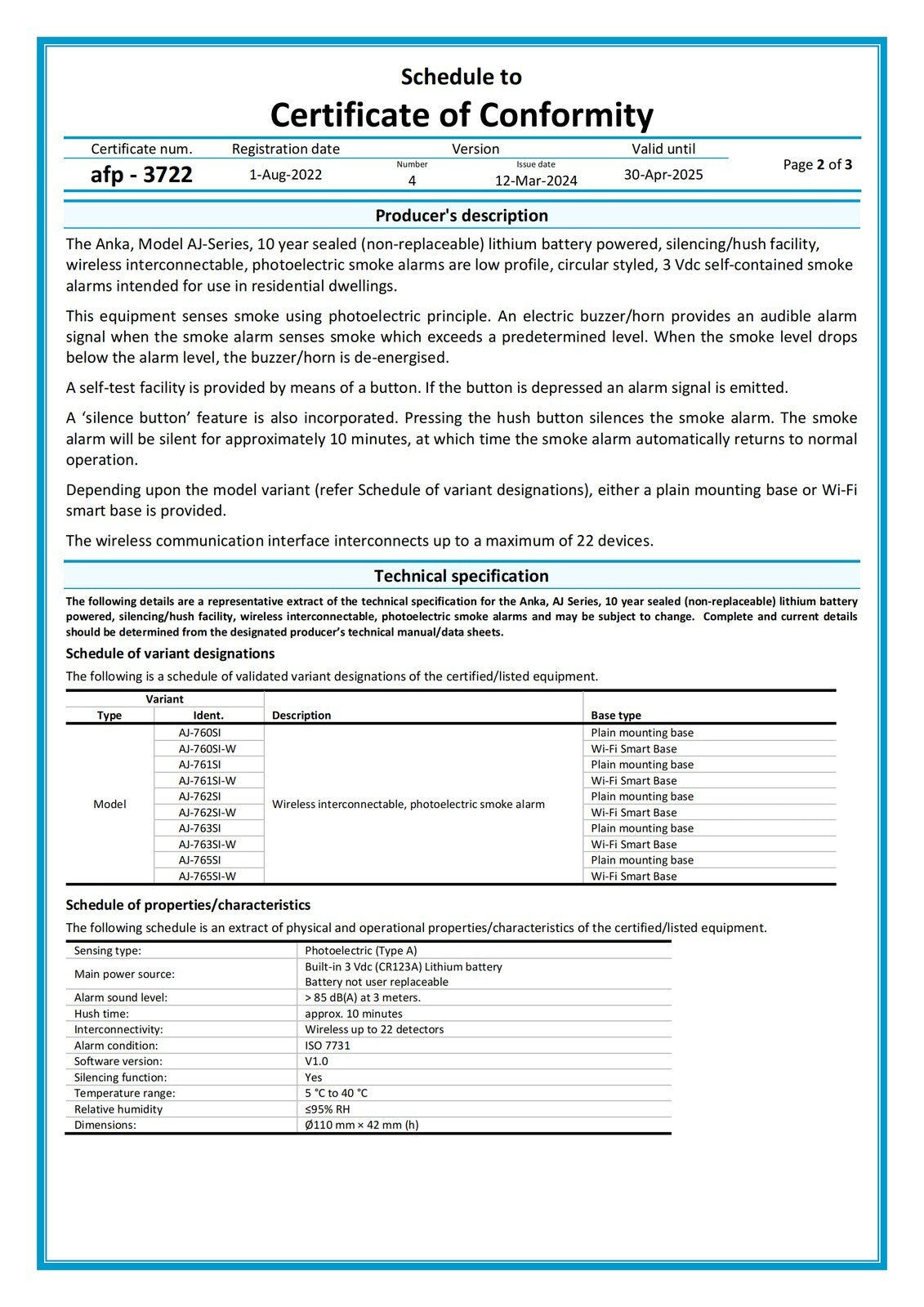 6 ANKA Wireless Interconnected Photoelectric Smoke Alarm Detector & Remote 355913514345