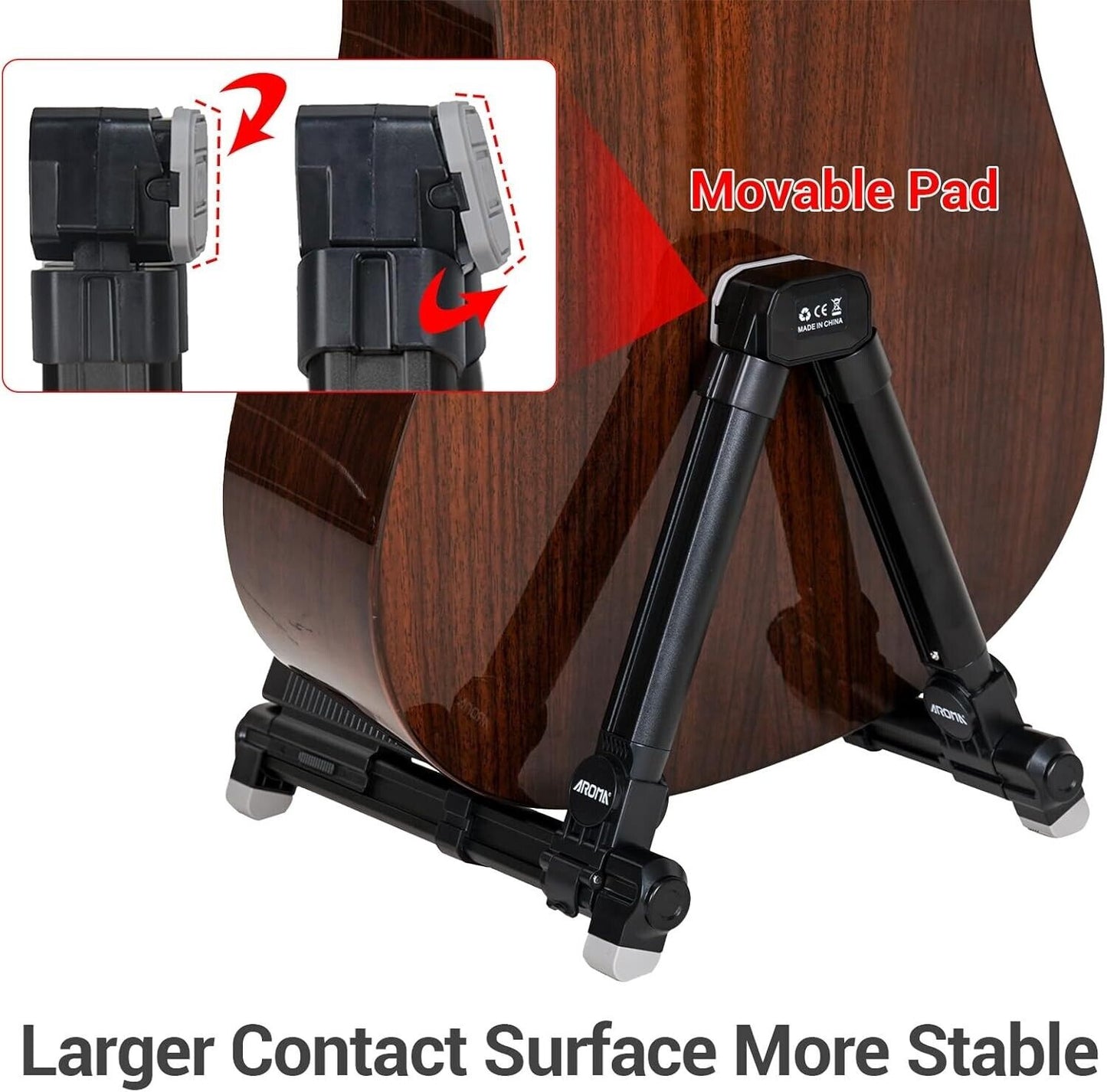 Guitar Stand - Foldable Aluminum Floor Stand Adjustable for All Types of Guitars 356565053190