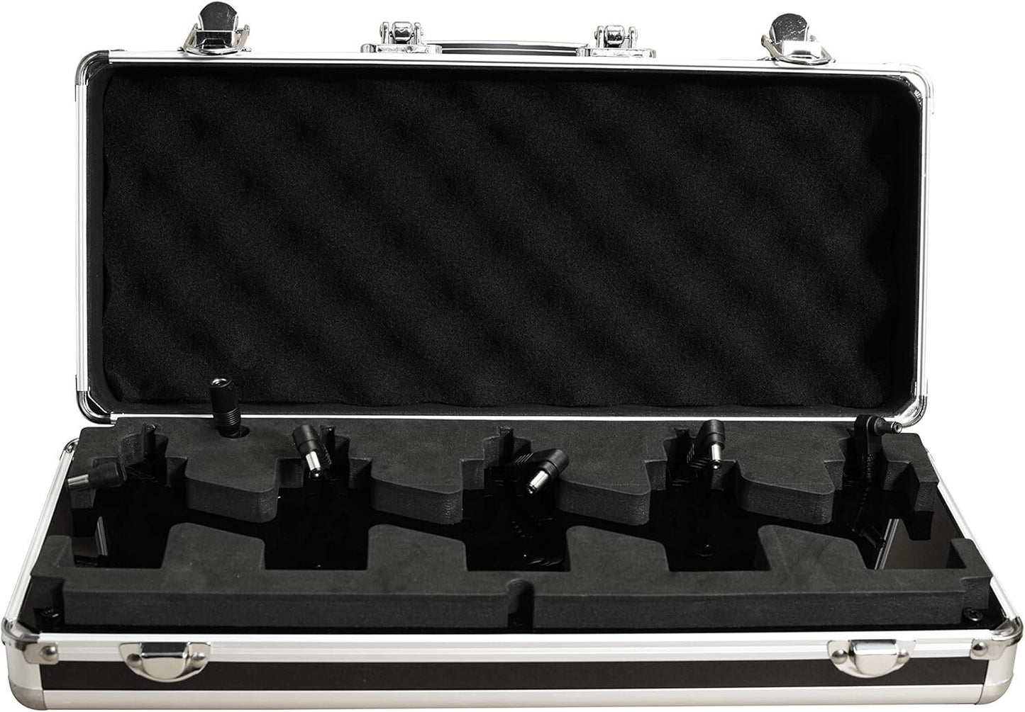 Rowin Pedalboard Case for 5 Mini Pedals – Aluminum Portable with Power & Cables 356712719768