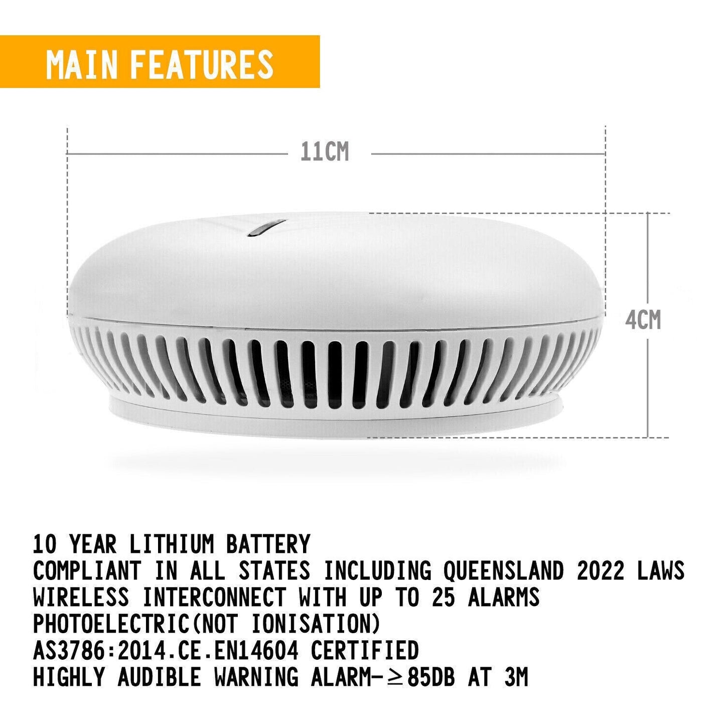 7x Wireless Interconnected Photoelectric Smoke Alarm 10 Year Battery+ Remote 355589277118
