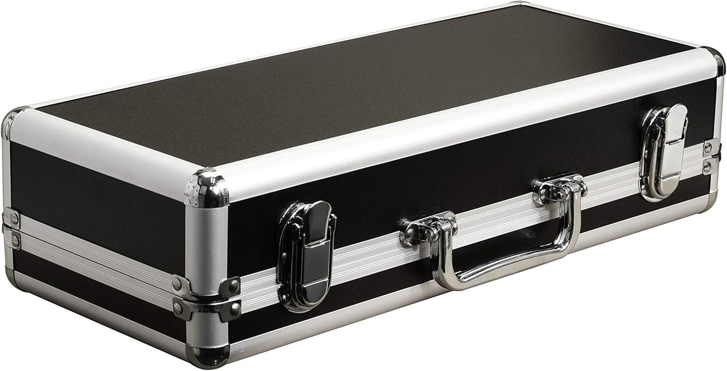 Rowin Pedalboard Case for 5 Mini Pedals – Aluminum Portable with Power & Cables 356712719768