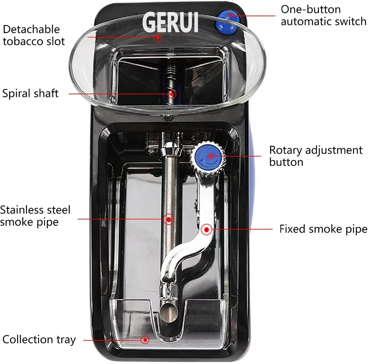 8MM Auto Cigarette Machine Tobacco Rolling Maker Roller Electric Injector Tube 354676381019