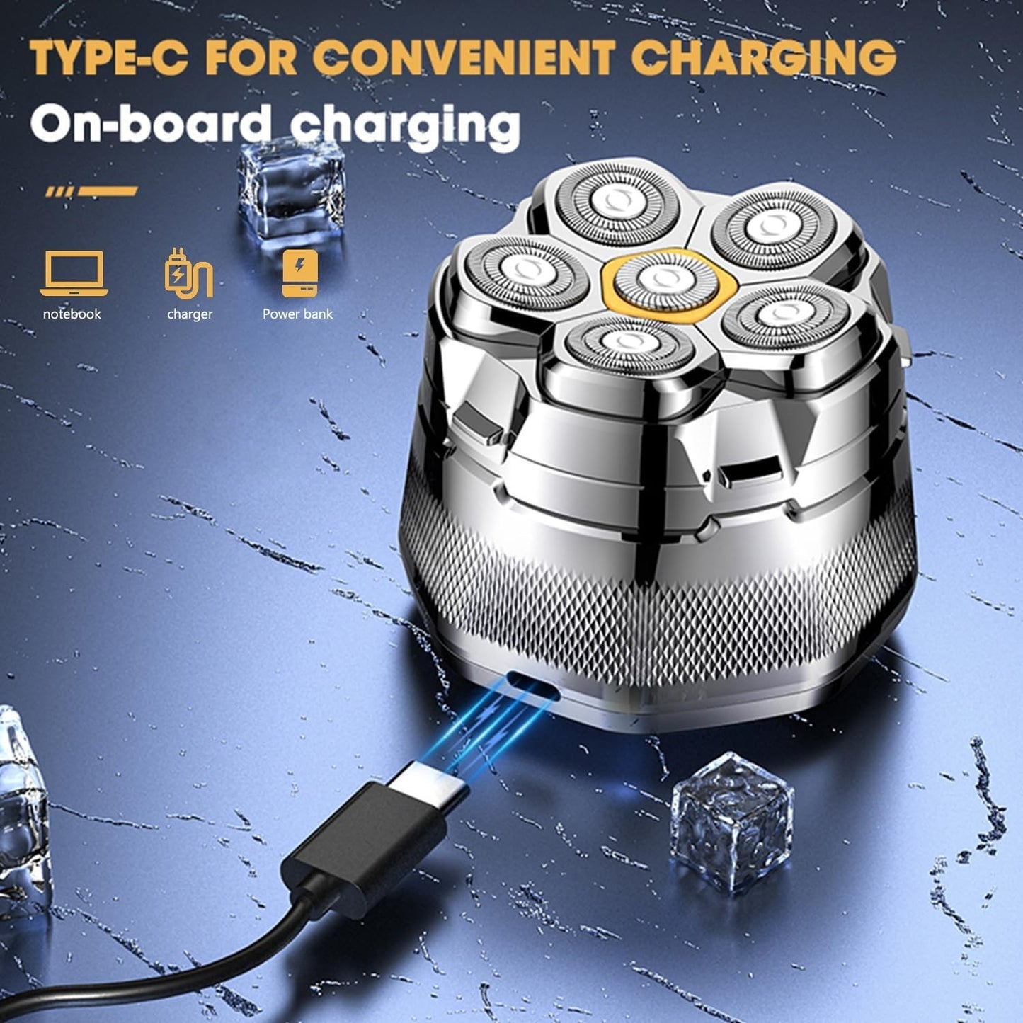 Electric Head Shaver for Bald Men 6D Magnetic Razor Wet/Dry Beard Hair Trimmer 357344468256