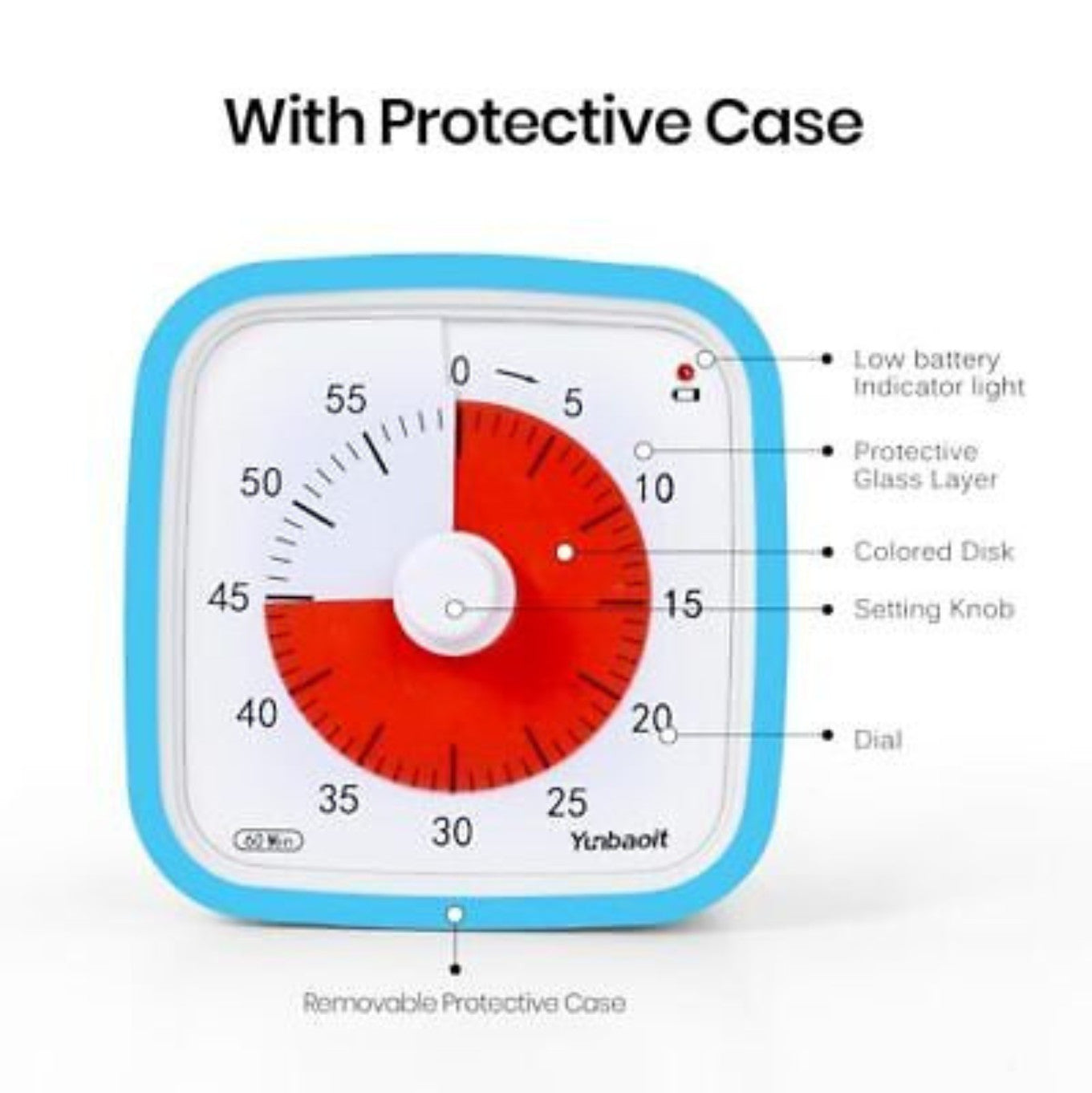 Blue-Yunbaoit Visual Timer,Silent Countdown Clock, Time Management Tool 355519524614