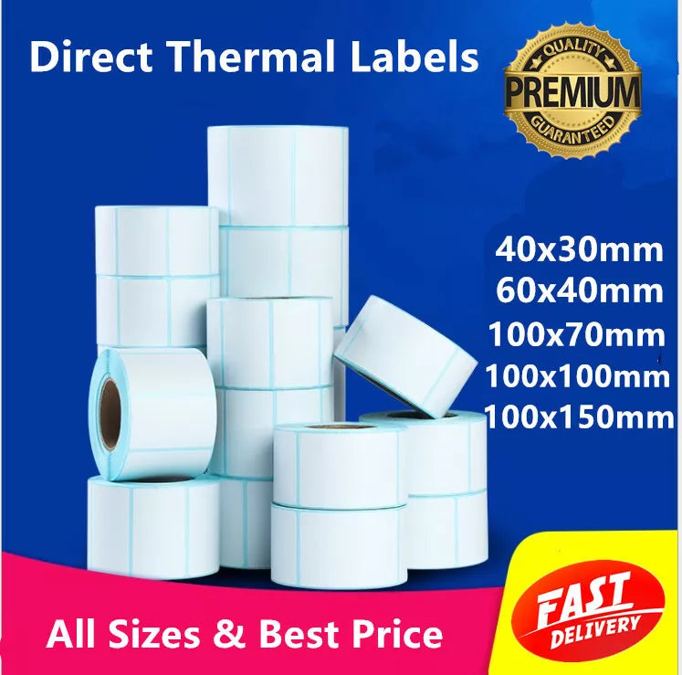 Thermal Direct Label adhesive Labels - 40x30mm