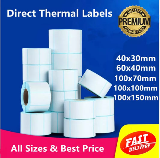 Thermal Direct Label adhesive Labels - 40x30mm