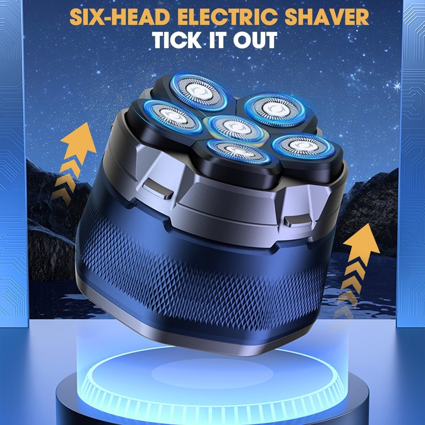 Electric Head Shaver for Bald Men 6D Magnetic Razor Wet/Dry Beard Hair Trimmer 357344468256