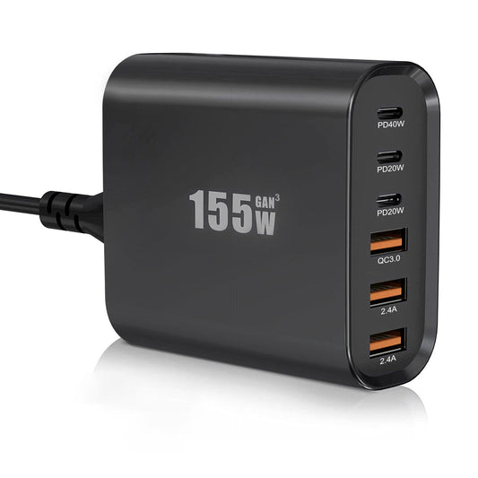 155W GaN USB C wall Charger Quick 6 Ports Type C PD Fast Charging iPhone Samsung 355085168241