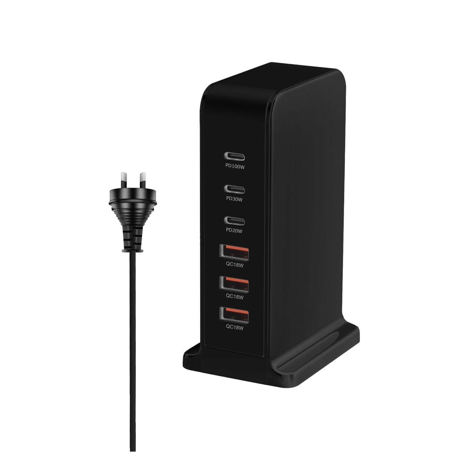 168W Gan 6 Port Charging Station 3 USB-C & 3 USB-A Desktop Charger Power Adapter 355112636990