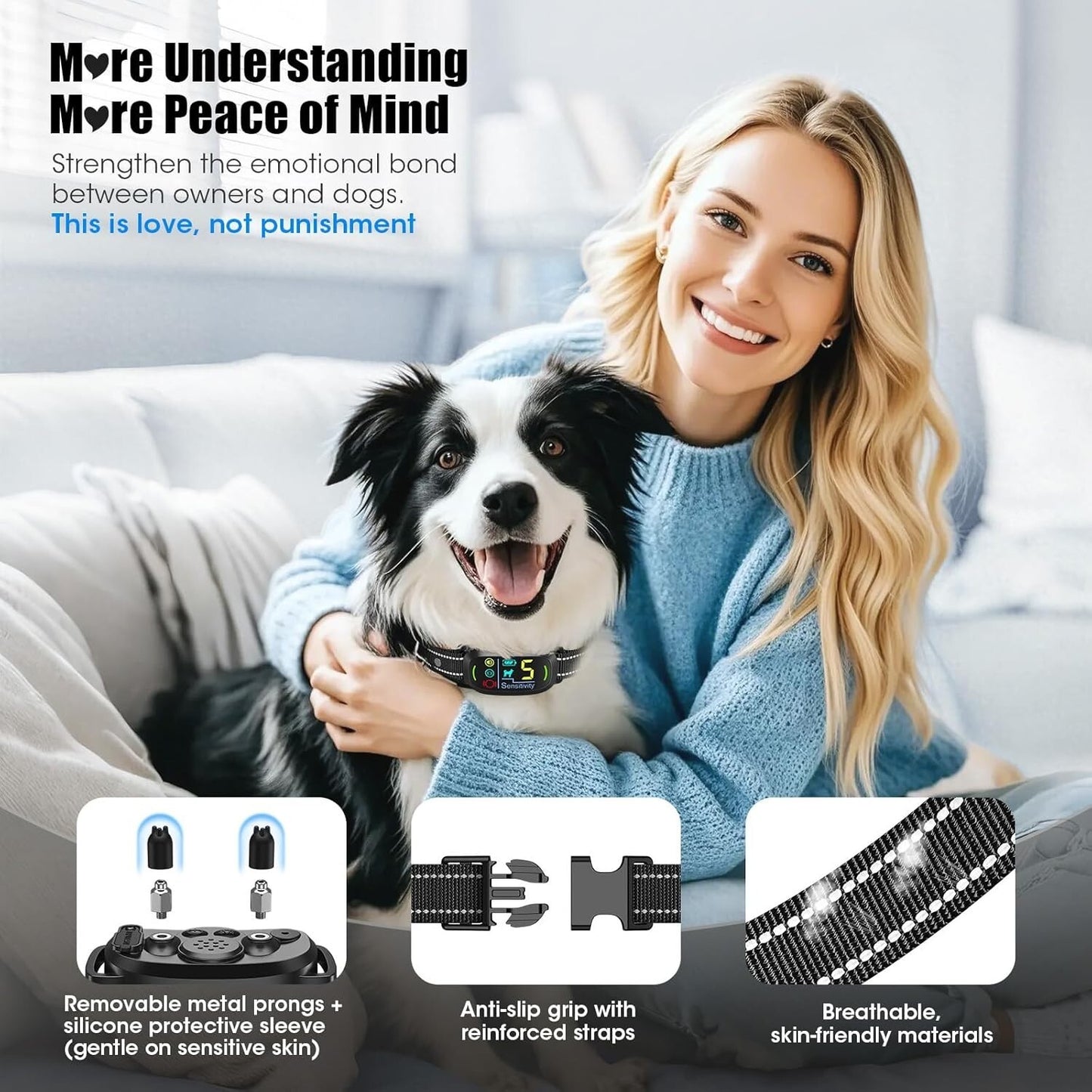 Anti Bark Dog Collar Auto Stop Barking Training Collar Obedience Rechargeable 356861004177