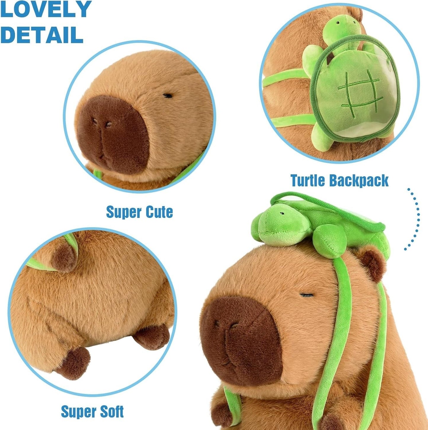 Cute Simulation Fluffy Capybara Stuffed Plush Toy Animal Doll Gift for Children 356108376041