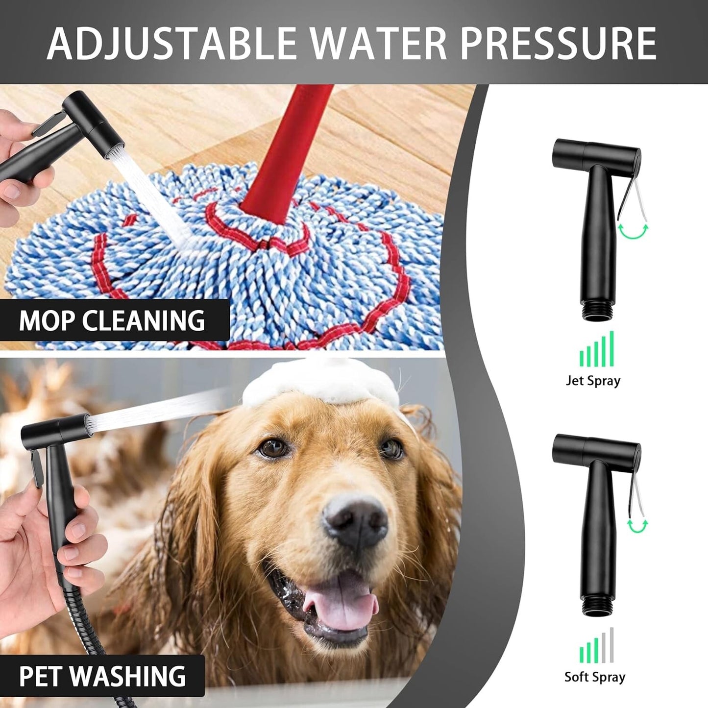 AU Spary Stainless Steel Handheld Douche Bidet Toilet Spray Shower Diverter Kit 355471618367
