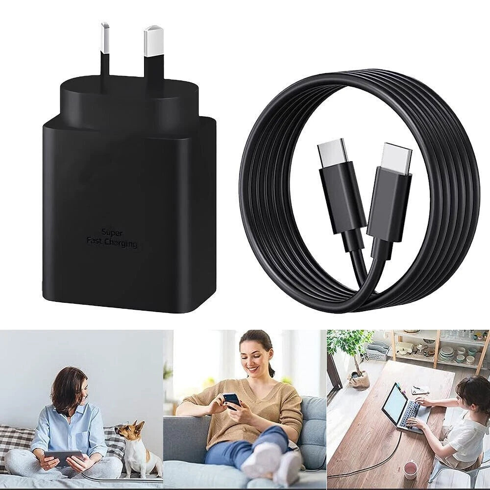 Genuine Samsung 45W Super FAST Wall Charger PD Adapter & Type C USB-C Cable S23