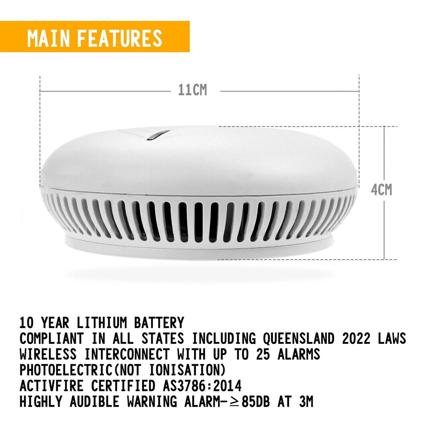 5x ANKA Wireless Interconnected Photoelectric Smoke Alarm Detector & Remote