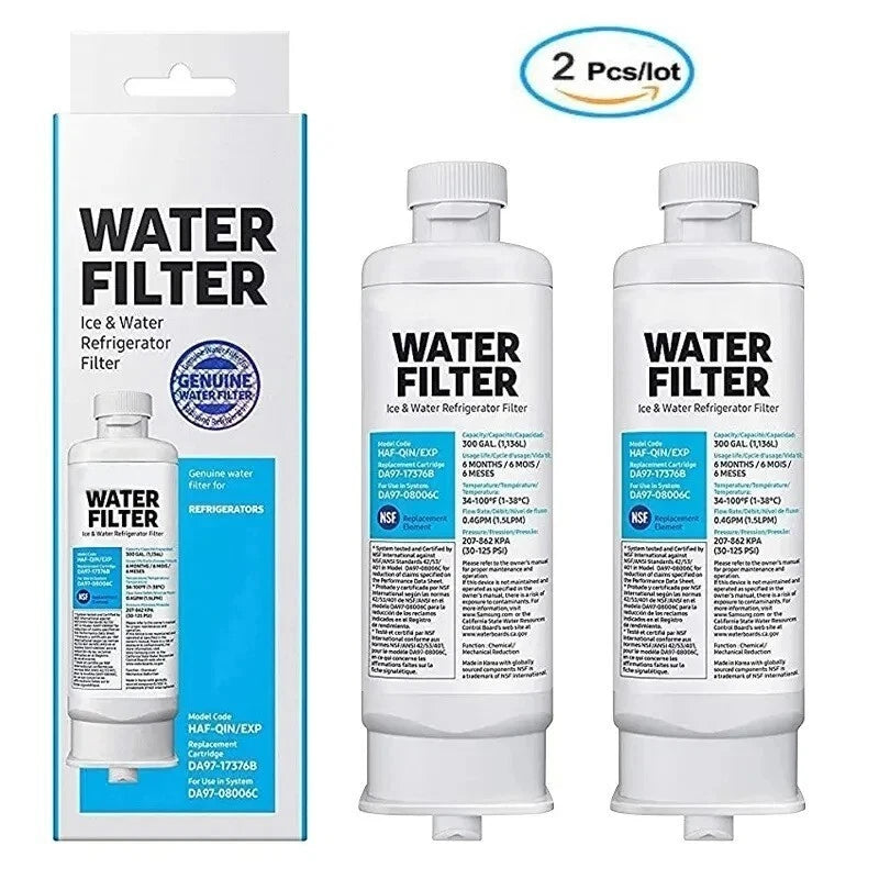 2 Pack Samsung DA97-17376B HAF-QIN/EXP DA97-08006C Refrigerator Water Filter